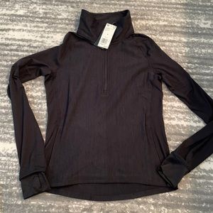 NWT Adidas Black 3 quarter zip Pullover Size S